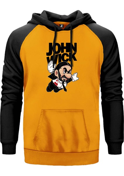 John Wick Fly Sarı Renk Reglan Kol Kapşonlu Sweatshirt