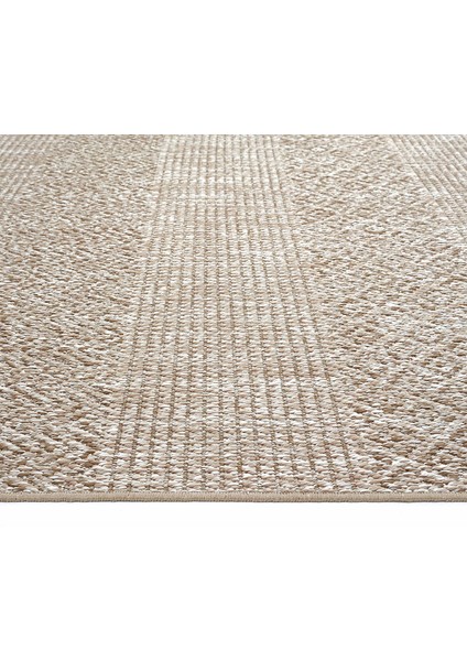 Smart 2005 Bej Kilim Halı Makinede Yıkanabilir İnce Kaymaz Taban Halı Dokuma Yazlık Balkon Kilimi