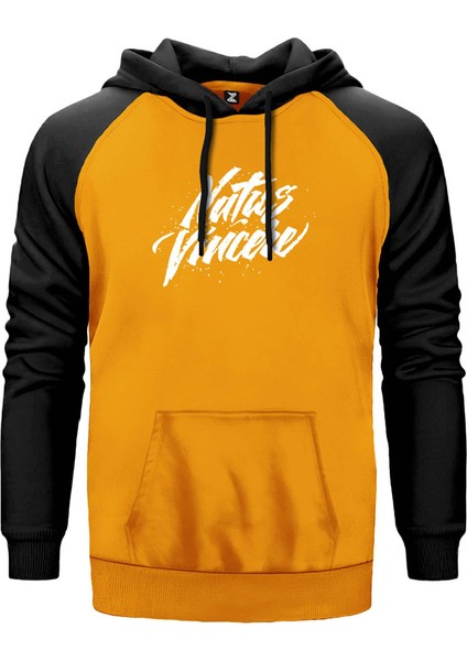 Natus Vincere Hand Writing Sarı Renk Reglan Kol Kapşonlu Sweatshirt