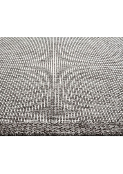 Smart 2004 Gri Kilim Halı Makinede Yıkanabilir İnce Kaymaz Taban Halı Dokuma Yazlık Balkon Kilimi