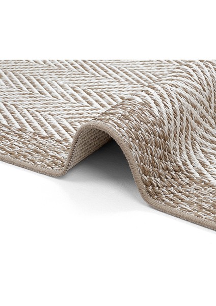 Smart 2001 Bej Kilim Halı Makinede Yıkanabilir İnce Kaymaz Taban Halı Dokuma Yazlık Balkon Kilimi