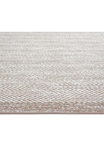 Smart 2001 Bej Kilim Halı Makinede Yıkanabilir İnce Kaymaz Taban Halı Dokuma Yazlık Balkon Kilimi