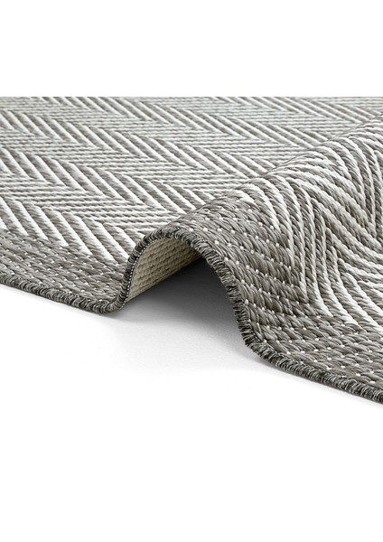 Smart 2002 Gri Kilim Halı Makinede Yıkanabilir İnce Kaymaz Taban Halı Dokuma Yazlık Balkon Kilimi