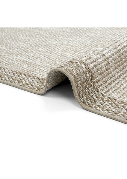 Smart 2003 Bej Kilim Halı Makinede Yıkanabilir İnce Kaymaz Taban Halı Dokuma Yazlık Balkon Kilimi