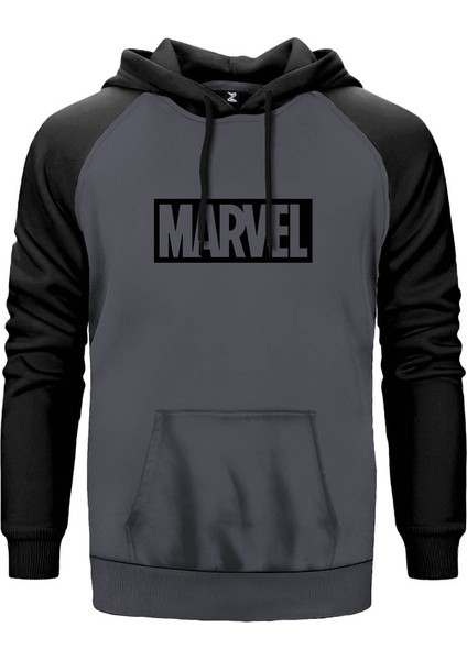 Marvel Classic Gri Renk Reglan Kol Kapşonlu Sweatshirt
