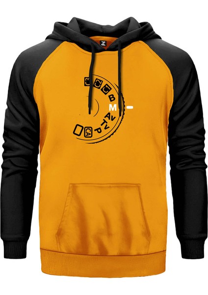 Photographer Manual Sarı Renk Reglan Kol Kapşonlu Sweatshirt