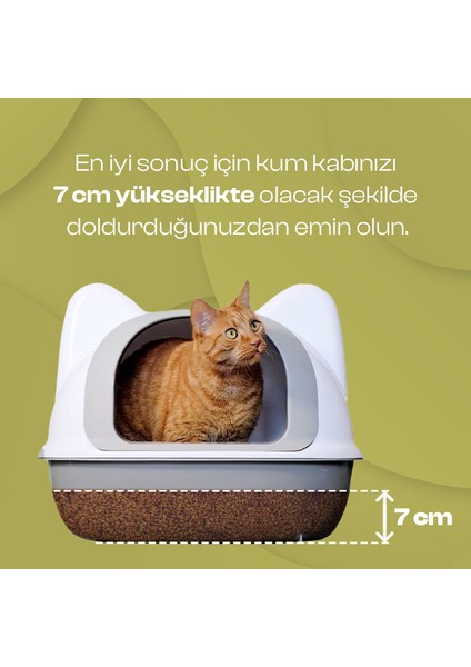 Zeytin Çekirdeğinden Üretilen Doğal Tozsuz Kedi Kumu 7 L 3 Adet