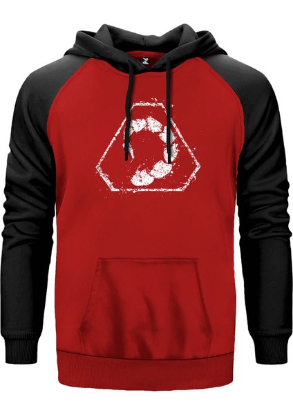 Command & Conquer Logo Kırmızı Renk Reglan Kol Kapşonlu Sweatshirt