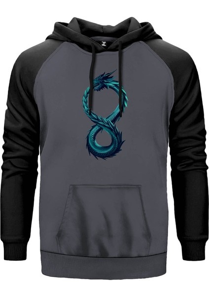 Altered Carbon Dragon 2 Gri Renk Reglan Kol Kapşonlu Sweatshirt