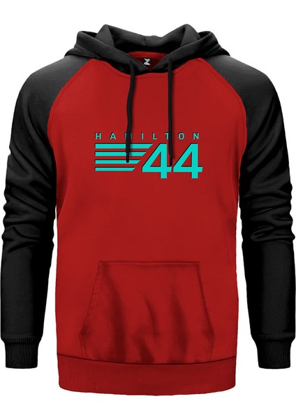 Hamilton 44 Kırmızı Renk Reglan Kol Kapşonlu Sweatshirt