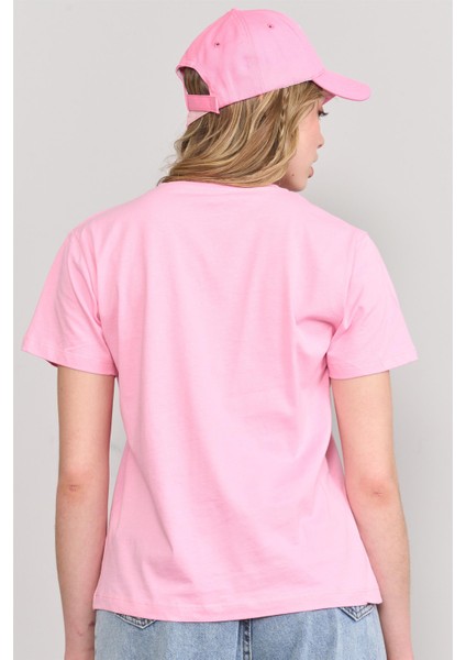Çetinkaya Fithit 8488 Bayan Bisiklet Yaka 30/1 Compact Penye Süprem Baskılı T-Shirt Pembe fırsatları