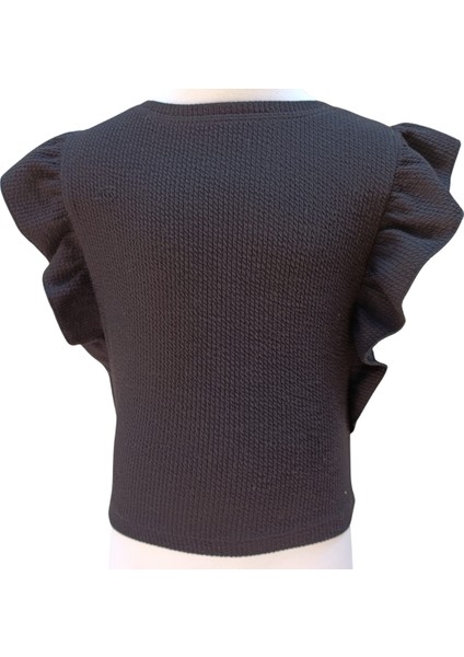 Kız Çocuk T-Shirt Kaşkorse Baskısız Siyah 13 Yaş