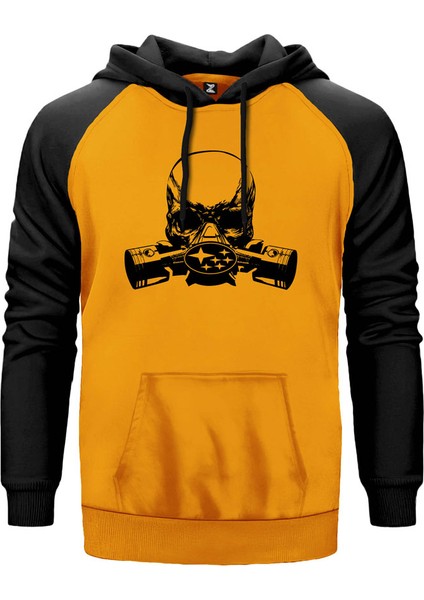 Subaru Mask Sarı Renk Reglan Kol Kapşonlu Sweatshirt