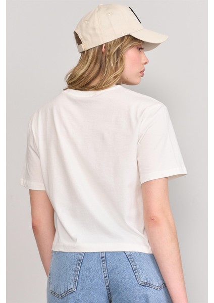 Çetinkaya Fithit 8286 Bayan Bisiklet Yaka 30/1 Compact Penye Süprem Crop T-Shirt Krem fırsatları