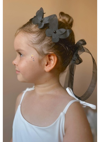 Siyah Kelebekli Kız Çocuk Helen Taç modelleri