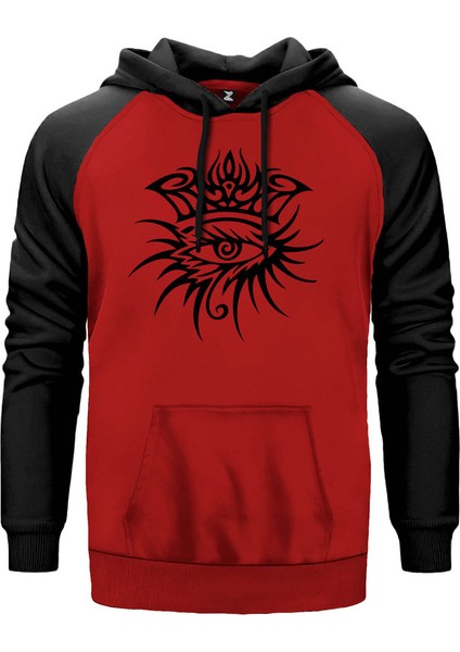 Bob Dylan Logo Kırmızı Renk Reglan Kol Kapşonlu Sweatshirt