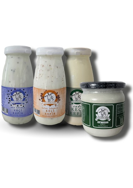 Keçi YOĞURT(400GR) + Keçi Kefir (250ML)*3 Adet