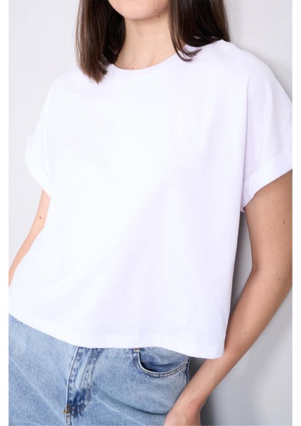 Çetinkaya Fithit 8382 Bayan Bisiklet Yaka 30/1 Penye Süprem T-Shirt Beyaz modelleri