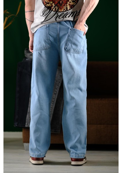 Reax Camilla Beli Lastikli Ipli Düz Paça Rahat Kesim Erkek Jean Pantolon fırsatları