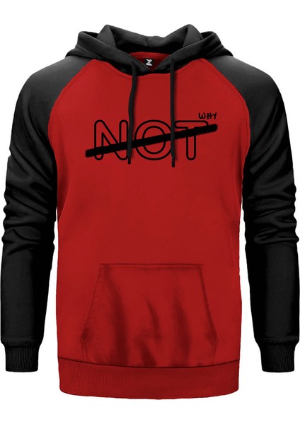 Why Not Kırmızı Renk Reglan Kol Kapşonlu Sweatshirt