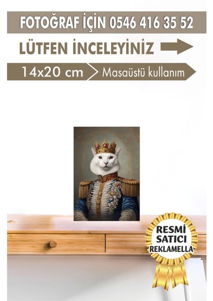 No:4 Kişiye Özel Tasarım Evcil Hayvan Tablosu Patili Hediyelik Kraliyet Kıyafetli Portresi