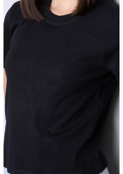 Ikoll 1004632 Siyah Kadın Suprem Basic T-Shirt modelleri