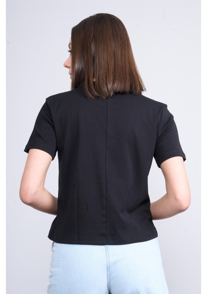 Ikoll 1004632 Siyah Kadın Suprem Basic T-Shirt fırsatları