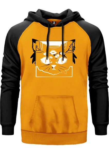 Cat Chakra Sarı Renk Reglan Kol Kapşonlu Sweatshirt