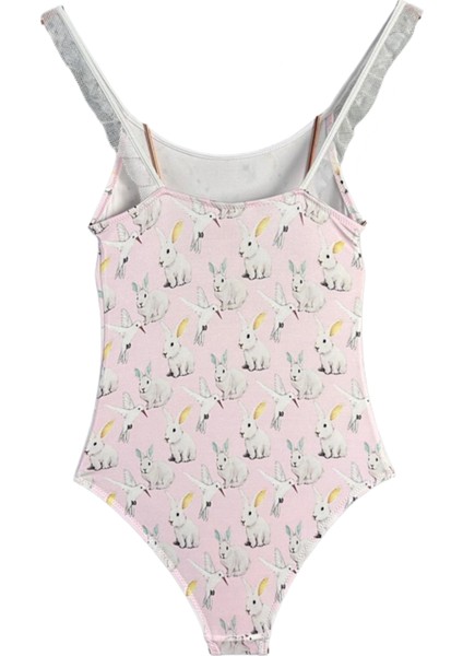 Tavşan ve Kuşlar Desenli Dantel Fırfırlı 50UV Kız Çocuk Mayo By Nessi Byrd fiyatları