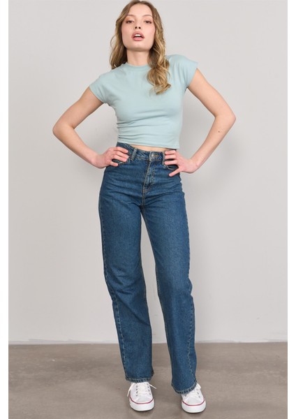 Çetinkaya Fithit 3266 Bayan Bisiklet Yaka 30/1 Compact Penye Süprem Crop T-Shirt Eski Yeşil fiyatları