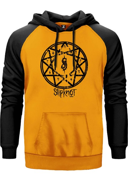 Slipknot Hellknight Sarı Renk Reglan Kol Kapşonlu Sweatshirt
