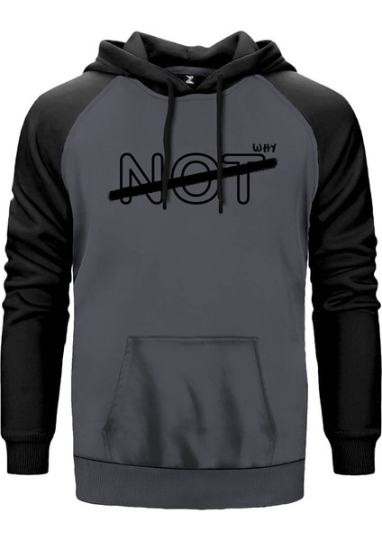 Why Not Gri Renk Reglan Kol Kapşonlu Sweatshirt