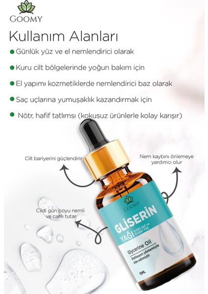 Gliserin %100 Doğal Bitkisel Yağı Gliserin Oil 10ML
