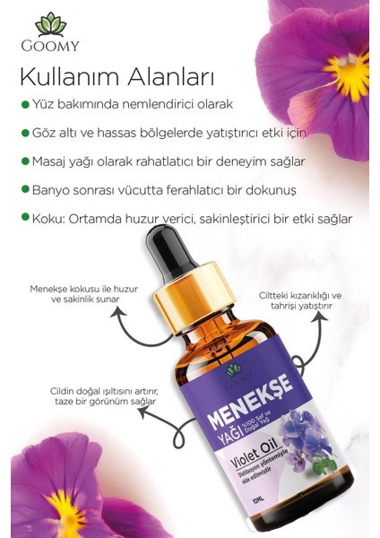 Menekşe Yağı Distilasyon %100 Doğal Bitkisel Uçucu Yağ Violet Oil 10ML
