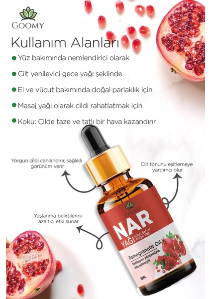 Nar Çekirdeği Yağı Soğuk Sıkım 10 ml %100 Saf ve Doğal Pomegranate Carrier Oil fiyatları