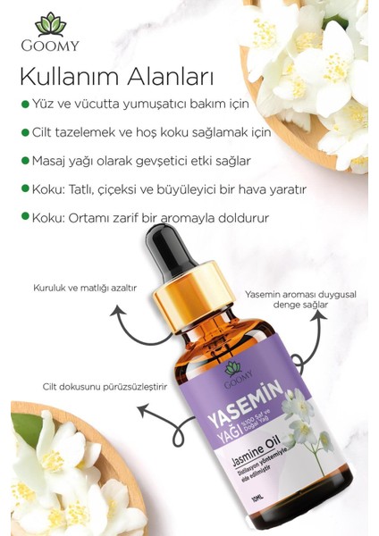 Yasemin Yağı %100 Doğal Bitkisel Uçucu Yağ Jasmine Oil 10ML