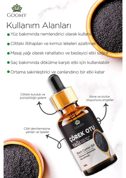 Soğuk Sıkım Çörek Otu Yağı %100 Doğal Bitkisel Uçucu Yağ Black Cumin Oil 10ML fiyatları
