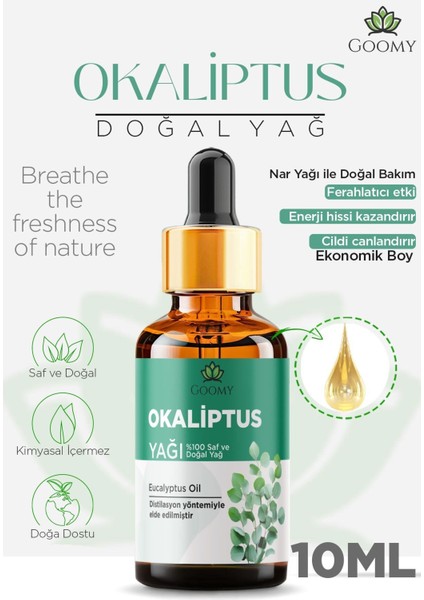 Okaliptus Yağı %100 Doğal Bitkisel Uçucu Yağ Eucalyptus Oil 10ML