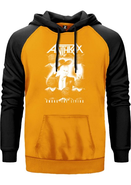 Anthrax Among The Living Sarı Renk Reglan Kol Kapşonlu Sweatshirt