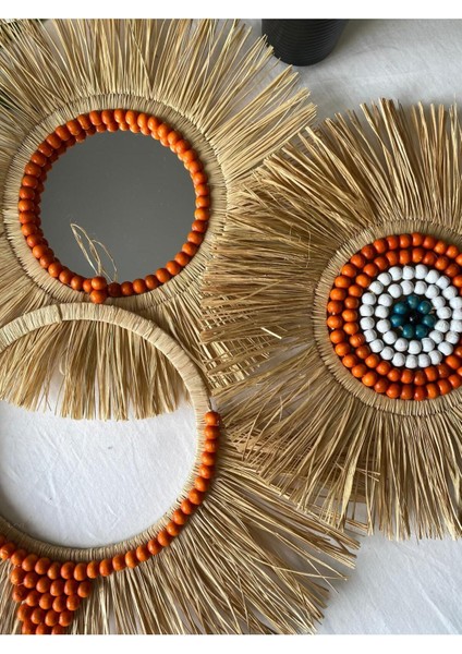 El Yapımı Rafya Duvar Süsü Duvar Aynası fiyatları