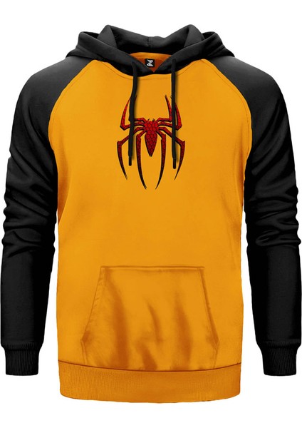 Spiderman Suit Sarı Renk Reglan Kol Kapşonlu Sweatshirt