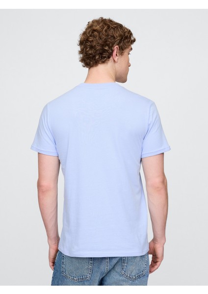 Erkek Mavi Organik Pamuk Cepli T-Shirt fırsatları