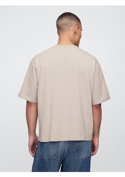 Erkek Bej Vintage Soft Boxy T-Shirt indirimleri