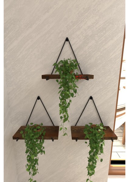 3 Lü Gerçek Masif Ahşap Dekoratif Raf Balkon Tanzim Çiçeklik fiyatları