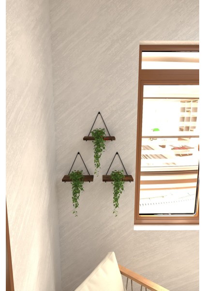 3 Lü Gerçek Masif Ahşap Dekoratif Raf Balkon Tanzim Çiçeklik modelleri