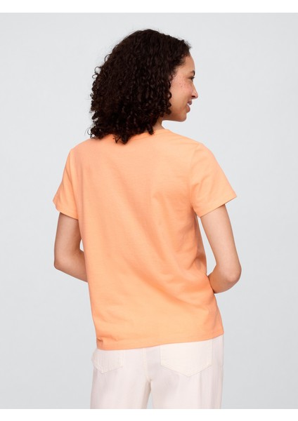 Kadın Turuncu V Yaka T-Shirt indirimleri