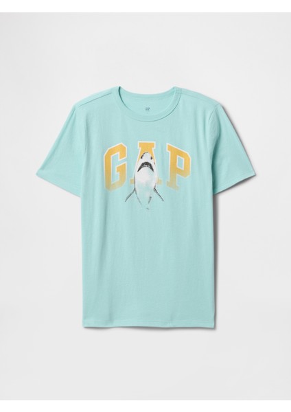 Erkek Çocuk Açık Mavi Grafikli T-Shirt