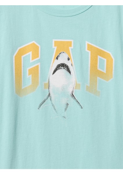 Erkek Çocuk Açık Mavi Grafikli T-Shirt