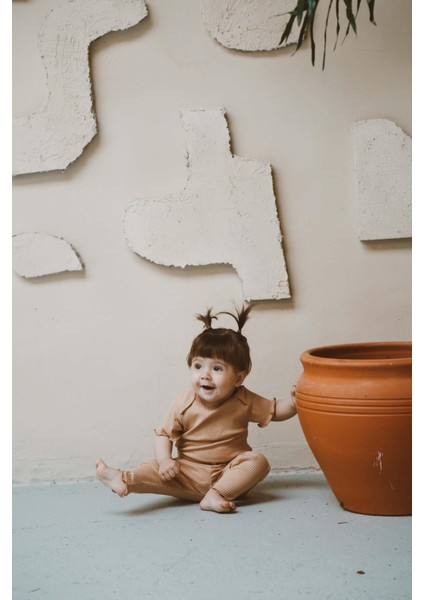 Kalp Nakışlı Fitilli Body - Tayt Set