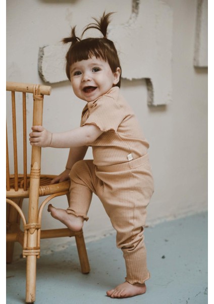 Kalp Nakışlı Fitilli Body - Tayt Set